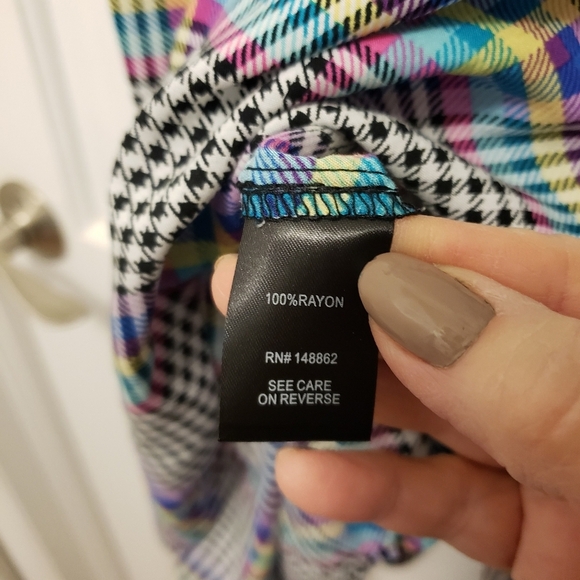 Torrid 2X Tunic Top Blouse Emma Babydoll Challis Rayon Plaid Sleeveless Tie - Picture 10 of 10